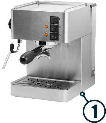 typeplaatje op de espresso machine
